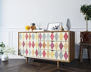 фото Комод "Bruni print" с ящиками и дверкой арт BR-02P