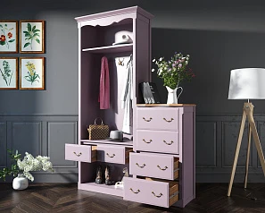 красивые Шкаф-прихожая Leontina Lavanda с комодом арт ST9362L