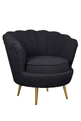 Низкое кресло ракушка Pearl Black Boucle в интернет-магазине