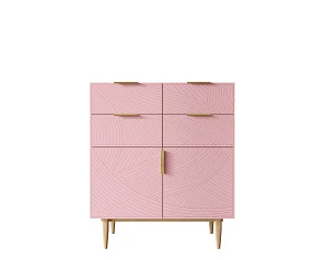 Большой комод с четырьмя ящиками и дверками "Line" LN17/GR1/pink