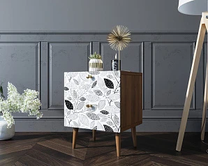 фото Тумбочка "Berber" с двумя ящиками 9 принт арт BB03/Print_09, разноцветная в интерьере