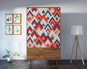 купить красивый Шкаф трехстворчатый "Berber" принт 2 арт BB02/Print_02