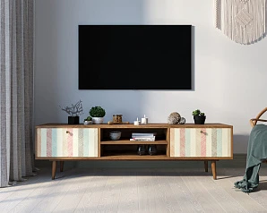фото Комод "Berber" с нишей низкий под TV принт 45 арт BB49/Print_45 в интерьере