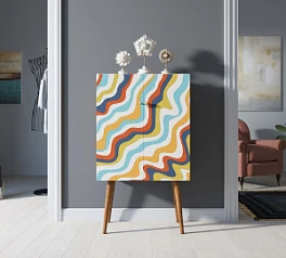 стильные Комод на высоких ножках "Berber" принт 21 арт BB09/Print_21