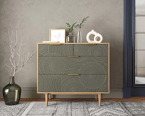 фото Комод с четыремя ящиками "Line" R22/browngrey в интерьере