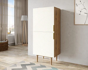 купить Вертикальный комод с двумя дверками "Line" LN05/GR1/beige в интернет-магазине