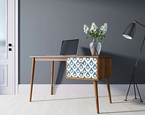 Стол рабочий "Berber" принт 13 с одной тумбой арт BB20/Print_13 на заказ