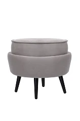 заказать Пуф Pearl Adorn Grey на черных ножках