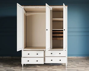 купить красивые Шкаф трехстворчатый "Odri" с ящиками арт od2127KR3 в интернет-магазине