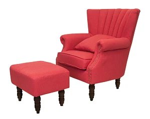 заказать стильное Кресло с пуфом Lab Red V2