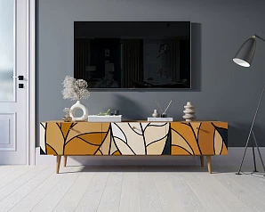 красивый Комод "Berber" с ящиками низкий под TV принт 08 арт BB19/Print_08 в интернет-магазине