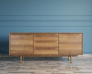 фото Комод "Bruni" с тремя ящиками и дверками арт BR-03 в интерьере