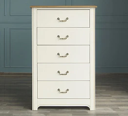 стильный Бежевый комод "Olivia" высокий на 5 ящиков арт GA3005C на заказ