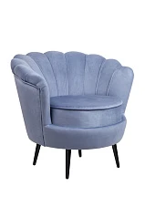 купить Низкое кресло ракушка Pearl Sky на черных ножках