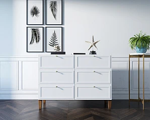 Комод "Andersen" на 6 ящиков арт AN06WH в интернет-магазине