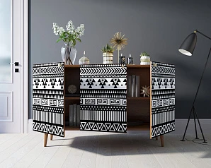 фото Комод "Berber" три дверки 19 принт арт BB01/Print_19 в интерьере