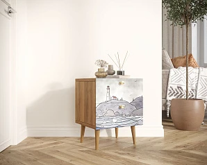 купить стильные Тумбочка "Berber" с двумя ящиками 51 принт арт BB03/Print_51, разноцветная в интернет-магазине