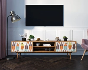 красивые Комод "Berber" с нишей низкий под TV принт 48 арт BB49/Print_48 на заказ