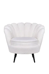 заказать стильное Низкое кресло ракушка Pearl цвет белый на черных ножках