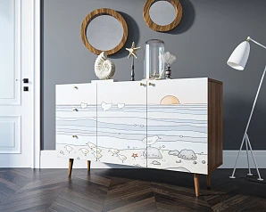 купить стильный Комод "Berber" с двумя дверками и ящиками принт 10 арт BB17/Print_10