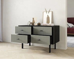 красивый Комод с четырьмя ящиками "Emerson" арт EM05/gray/L в интернет-магазине