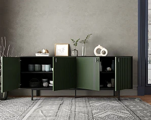 красивый Комод с четыремя дверками "Emerson" арт EM01/green/L на заказ
