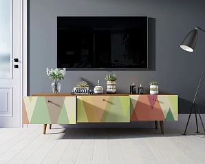 заказать стильные Комод "Berber" с ящиками низкий под TV принт 16 арт BB19/Print_16