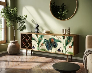 заказать Комод "Berber" удлиненный с бутылочницей арт BB15/Print_55 в интернет-магазине