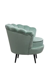 заказать Низкое кресло ракушка Pearl Green на черных ножках