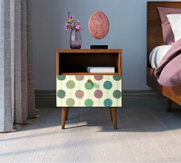 заказать стильные Тумбочка "Berber" с одним ящиком 24 принт арт BB06/Print_24, разноцветная