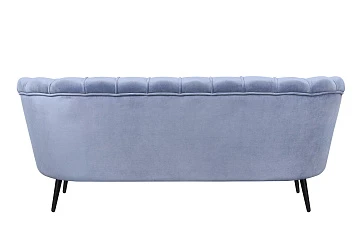 Диван ракушка для гостиниц Pearl Triple Blue на черных ножках