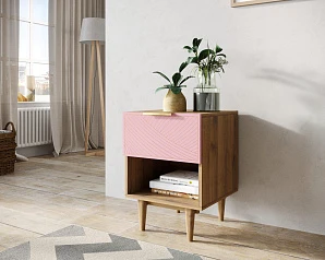 красивые Тумбочка с верхним ящиком "Line" LN10/GR1/pink