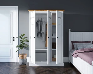 купить стильный Шкаф трехстворчатый для детской "Palermo" в стиле прованс арт PL1027-3 в интернет-магазине