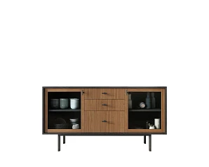 фото Комод две стеклянные дверки и три ящика "Emerson" арт EM14 в интерьере