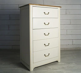 стильный Бежевый комод "Olivia" высокий на 5 ящиков арт GA3005C на заказ