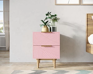 красивые Тумбочка с двумя ящиками "Line" LN07/GR1/pink в интернет-магазине