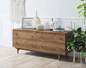 красивый Комод "Boho" 4 ящика джангл арт BH09