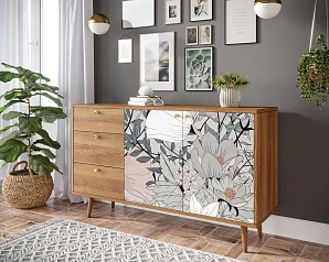 фото Комод "Berber" с двумя дверками и ящиками 50 принт арт BB05/Print_50 в интерьере