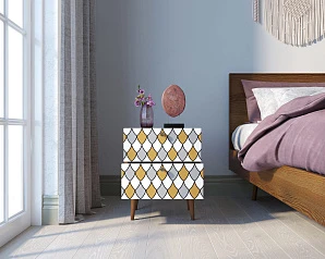 купить стильные Тумбочка "Berber" с двумя ящиками 22 принт арт BB03/Print_22, разноцветная