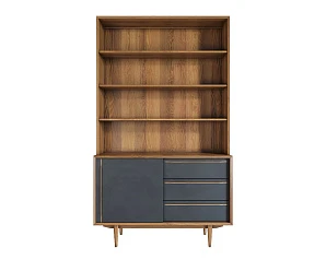 стильный Стеллаж "Bruni" с дверками 1 арт BR-01Black на заказ