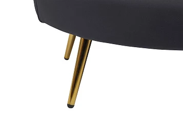 Трехместный диван ракушка для гостиниц Pearl Triple Black на заказ