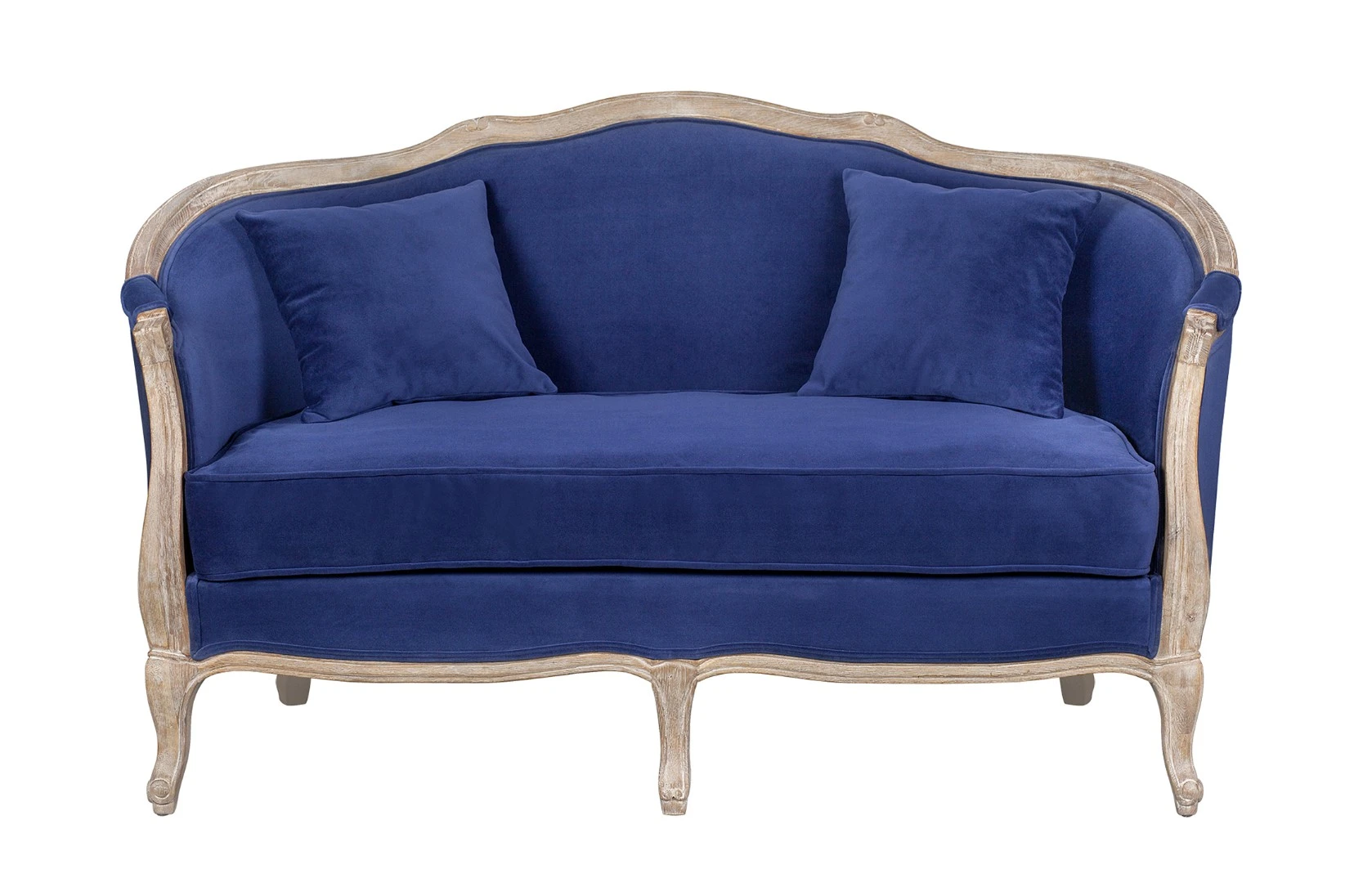 красивый Дизайнерский двухместный диван Darcy 2 ампир синий в интернет-магазине