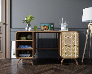 купить Рабочий стол в Скандинавском стиле "Ellipse print" принт 1 арт EL08/print_1 в интернет-магазине