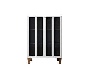 фото Шкаф-буфет "Andersen" малый с рифлеными стеклами арт AN18/1WH в интерьере