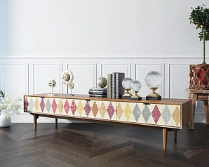 купить стильные Консоль под TV "Bruni print" с ящиками арт BR-21P в интернет-магазине