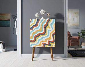 стильные Комод на высоких ножках "Berber" принт 21 арт BB09/Print_21