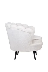 Низкое кресло ракушка Pearl цвет белый на черных ножках в интернет-магазине