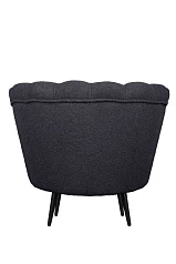 Низкое кресло ракушка Pearl Black Boucle на черных ножках в интернет-магазине