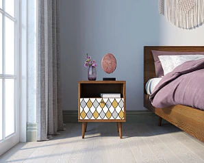 фото Тумбочка "Berber" с одним ящиком 22 принт арт BB06/Print_22, разноцветная в интерьере