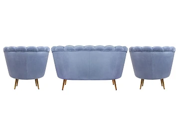 Комплект кресел и дивана ракушка Pearl Double Blue в интернет-магазине